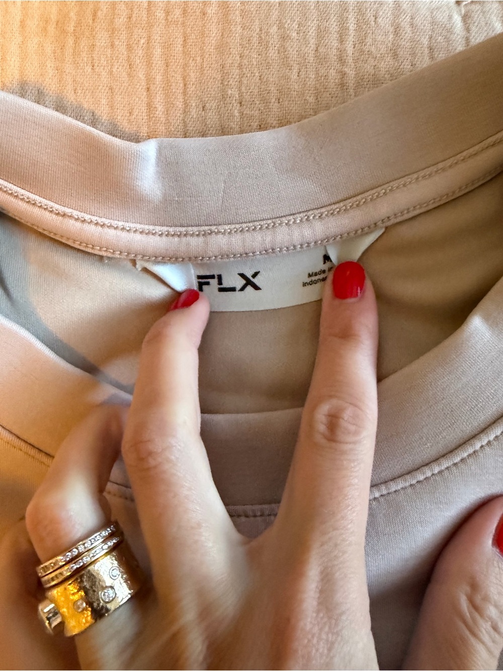 FLX Women's Cropped Crewneck & Straight Leg Pant in Light Beige *SET*